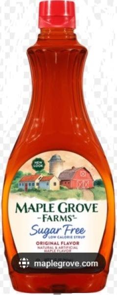MAPLE GROVE -Farms- 'Original' Sugarfree Pancake Sirup Low Calorie Sirup 710 ml